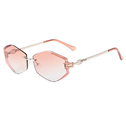 Chic Irregular Geometric Street Style Rimless Metal Sunglasses