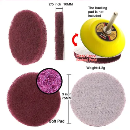 3M Scotch Brite Scouring Pad - Fine Grade Aluminum Oxide Abrasive Hand Pad for Cleaning