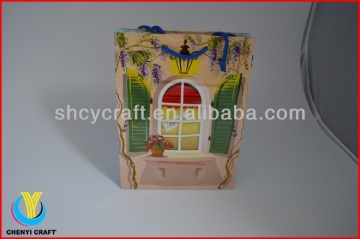wholesale folded kraft paper shopping bags