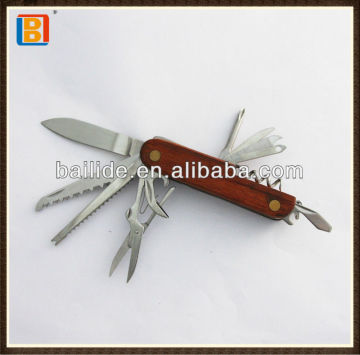 2017 Hot Selling 11 In 1 High Quatity Rose Wood Handle Multipurpose Pocket Tool Knife