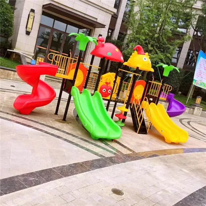 Outdoor Swing and Slide Play Set - Swingset with Swings for Playground