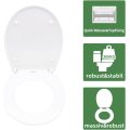 Fanmitrk white toilet seat soft close with quick-release