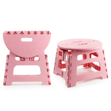 Pink Cute Foldable Camping Plastic Stool with Fishing Cabinet