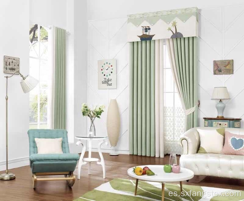 Tela de cortina de ventana opaca de sombreado de estilo simple