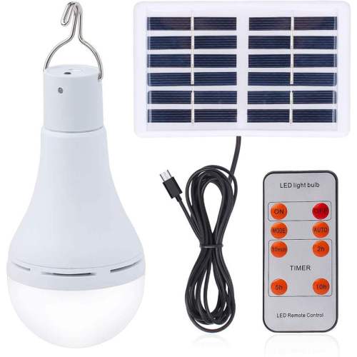 Bombilla solar LED portátil recargable USB