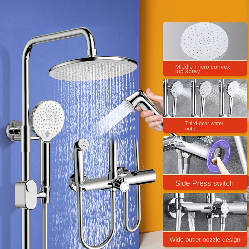 4-funktionsübergreifende Messing-Badezimmer-Wand-Duschset