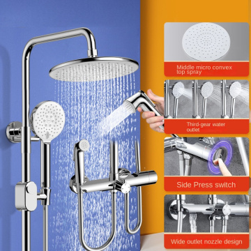 4-Function Brass Bathroom Wall Mounted Shower Set