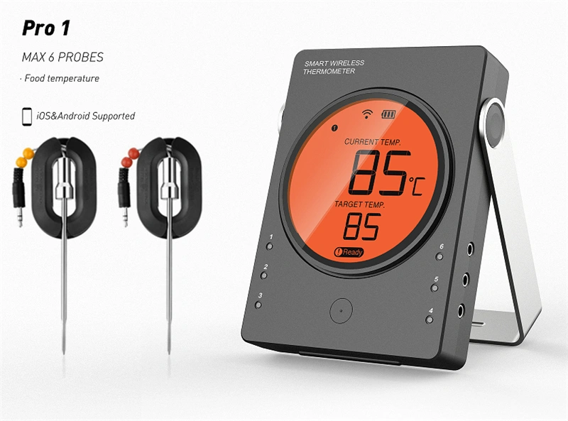 Termometro Para Parrilla Termometro Digital Para Carne Con Bluetooth Y  Sonda 