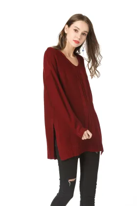 Women Pullover Sweater Turtleneck Plaid Sweaters