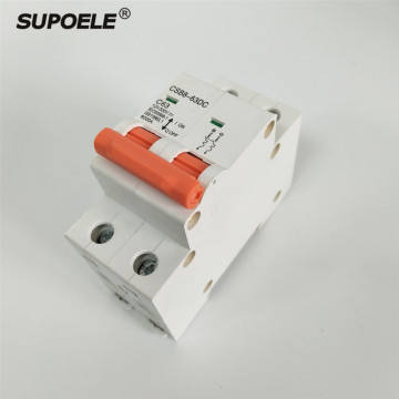 CE Approved 2P 2 Pole DC 500V/550V Photovoltaic Solar Mini Circuit Breaker 63A for PV Systems