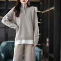 Straight Tube All-Wool Sticked Trouser Suit