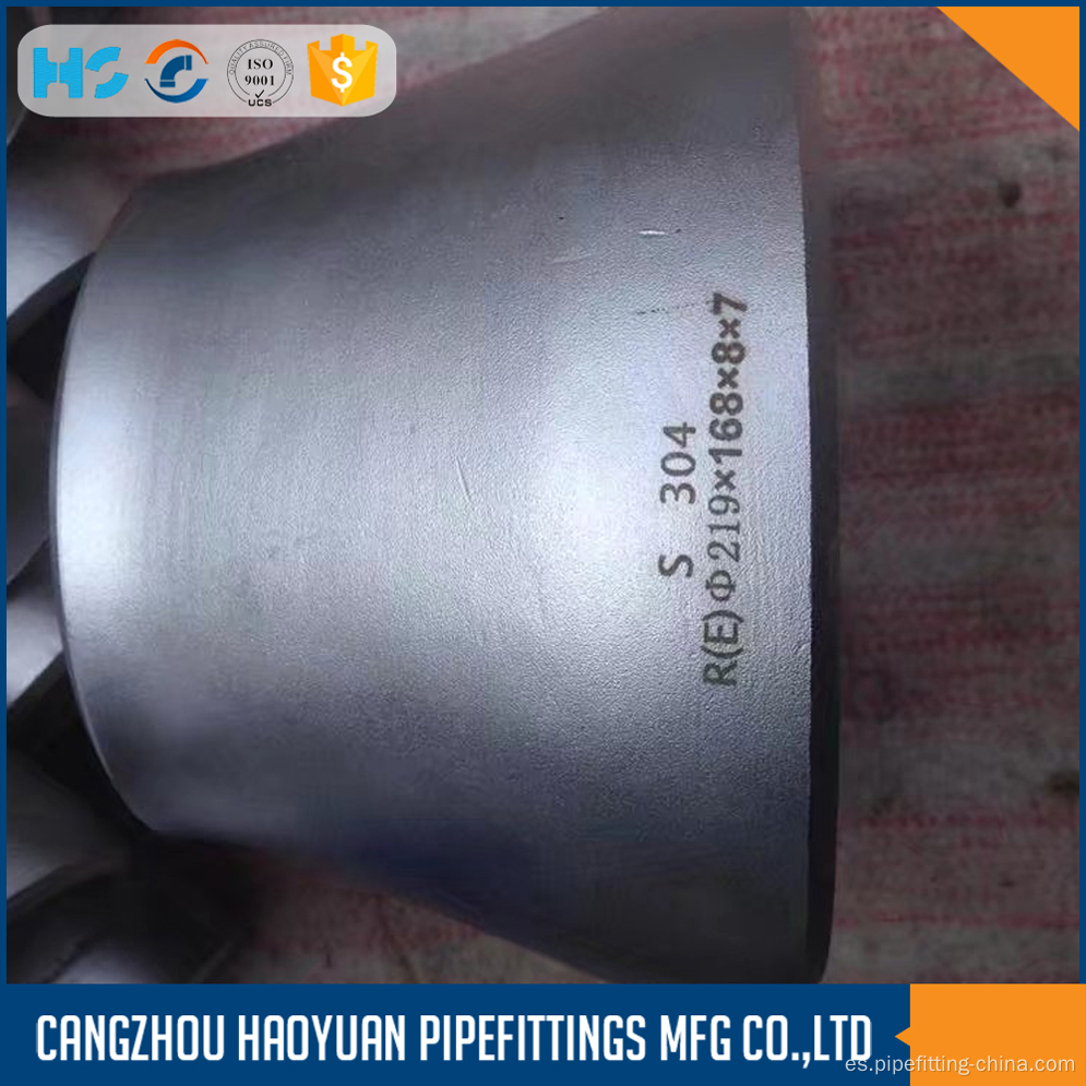 Reductor concéntrico de acero inoxidable SS304 ASME B16.9