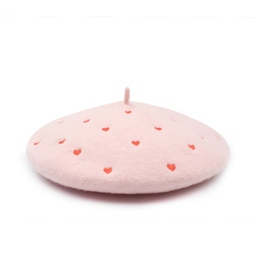 Custom High Quality Kids Embroidery 100% Wool Beret