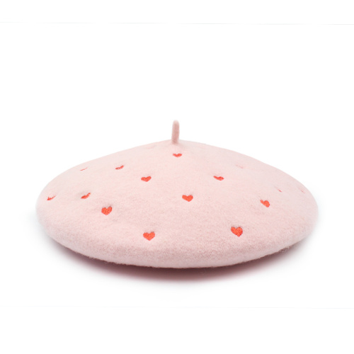 Wool Content Beret Custom High Quality Kids Embroidery 100% Wool Beret Manufactory