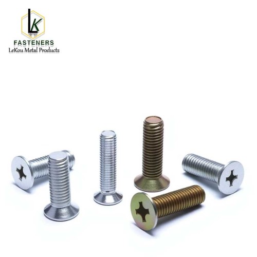 Стальные крестообразные плоские крепежные винты с потайной головкой