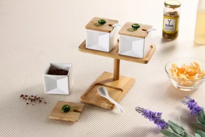 ceramic mini condiment jar pot