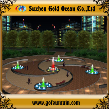 Dia. 4m/ 5 Pools Garden Fountain Design