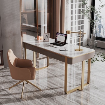Stainless Steel Base Marble Top Director Desk for Business Offices