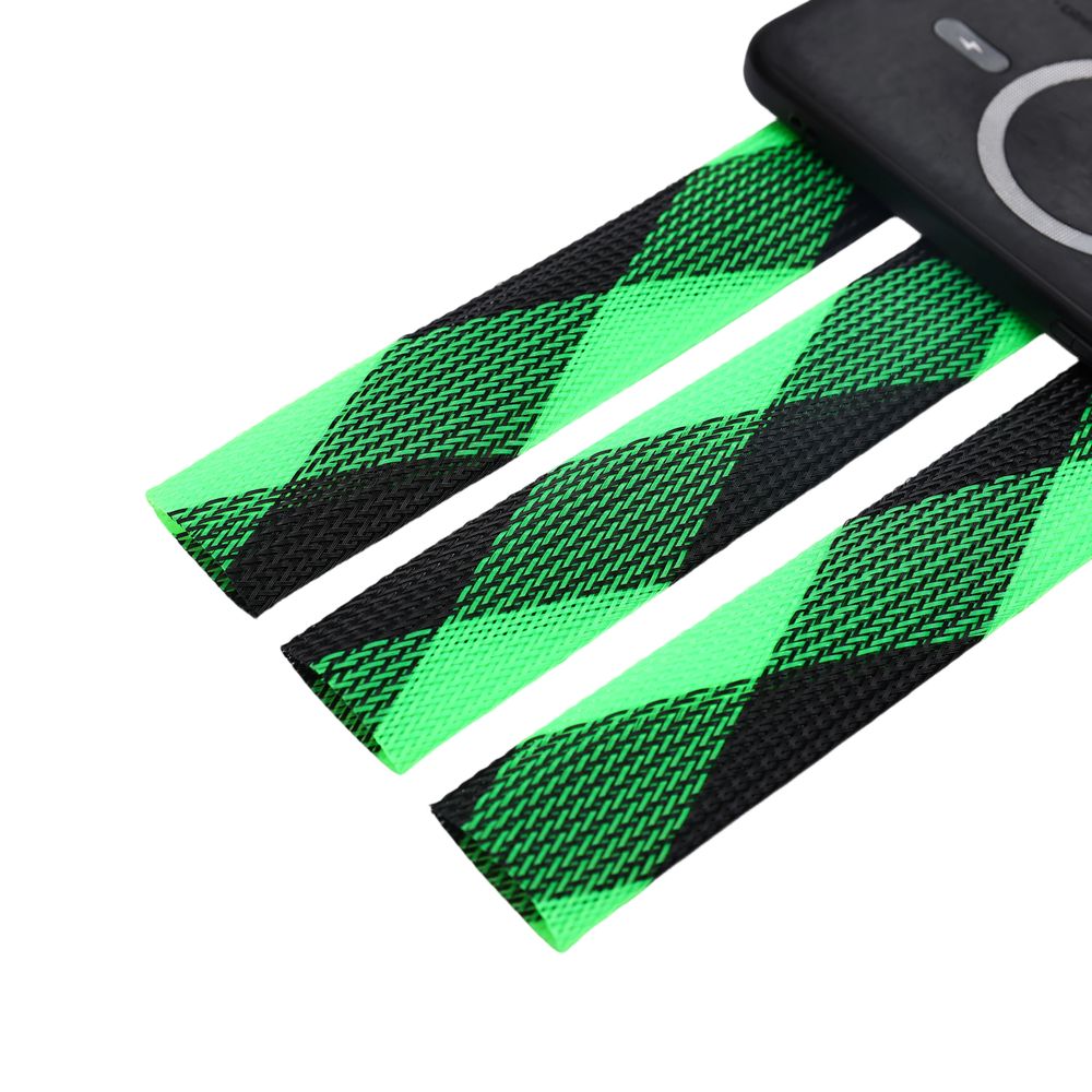 Black Green Expandable Braided Cable Sleeve