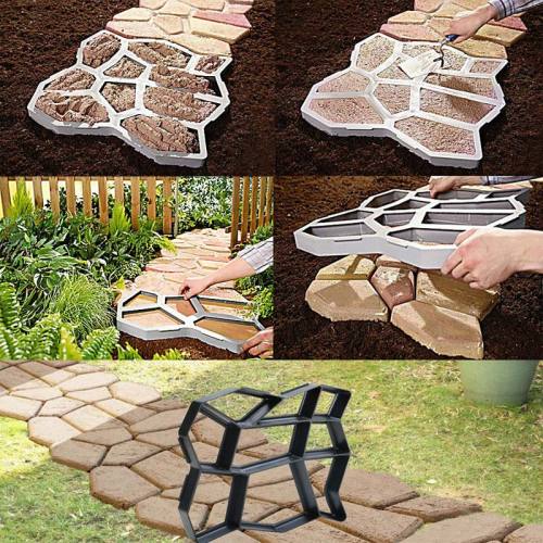 Black Plastic Making DIY Paving Mould Home Garden Floor Road Concrete Stepping Driveway Stone Path Mold Patio Maker