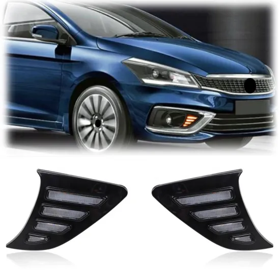 Gobison LED DRL Daytime Running Lights with Yellow Turn Signal for Suzuki Ciaz 2019-2020 Fog Lamp