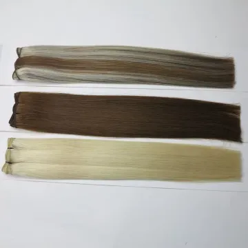 100% cuticle vigin brazilian human hair weft Piano darkest brown light brown highlighted color remy hair extensions