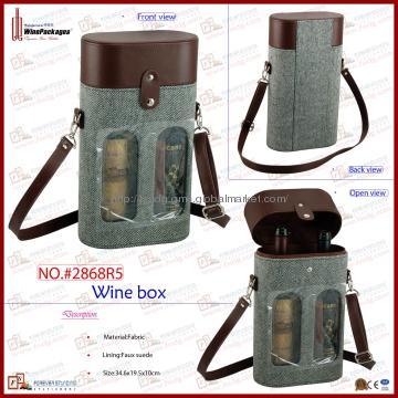 2- bottles capacity Leather Wine Box