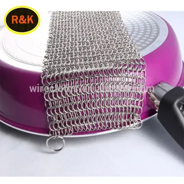 7*7" stainless steel chain mail Cast Iron Cleaner/scrubber
