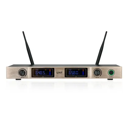 RIY-0213 Golden Panel Half-Metal Handheld UHF Wireless Microphone