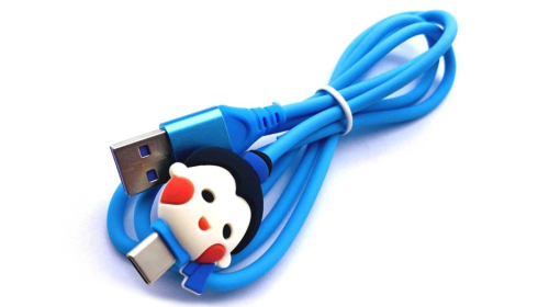 كابل سيليكون USB Type-C مع رمز كرتون مخصص