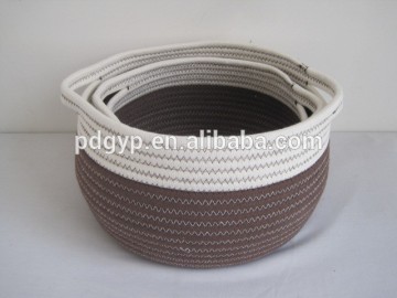 Comfortable Material Cotton Storage Basket with Handle,Bread Storage Basket