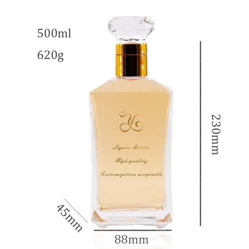 500ml empty slanted shoulder glass bottle