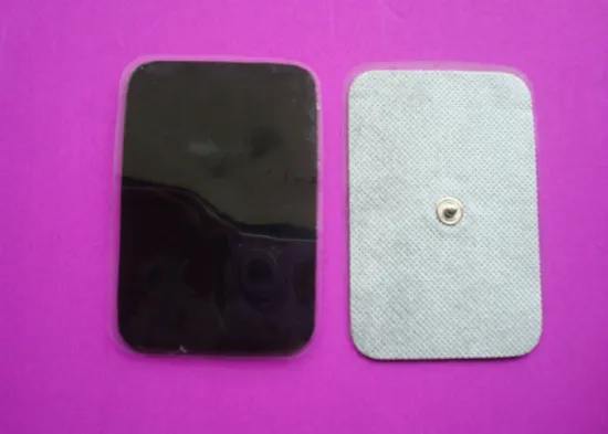 3.5mm Rectangle Gray Snap Massage Pad With Stick Conductive Gel For Electrotherapy Equipment,  Snap Electrode Pads