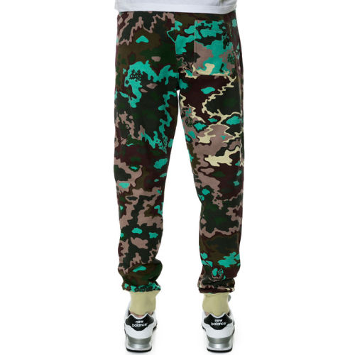 Custom printed block french terry mens sweatpants