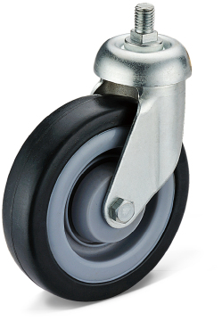 22 Series Black Rubber Screw Movable Casters