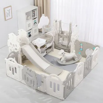 Big Size 14 Panel Plastic Kids Crib Bed Play Fence Activity Center Soft Play Pen for Babies