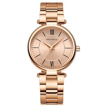 Stainless Steel Strap Luxury Ladies Watch with Quartz Movement: Model Mini Focus 0189