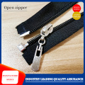 Clothing metal opening zipper