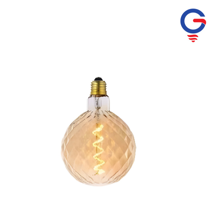 Golden Amber Faceted Globe LED Bulb