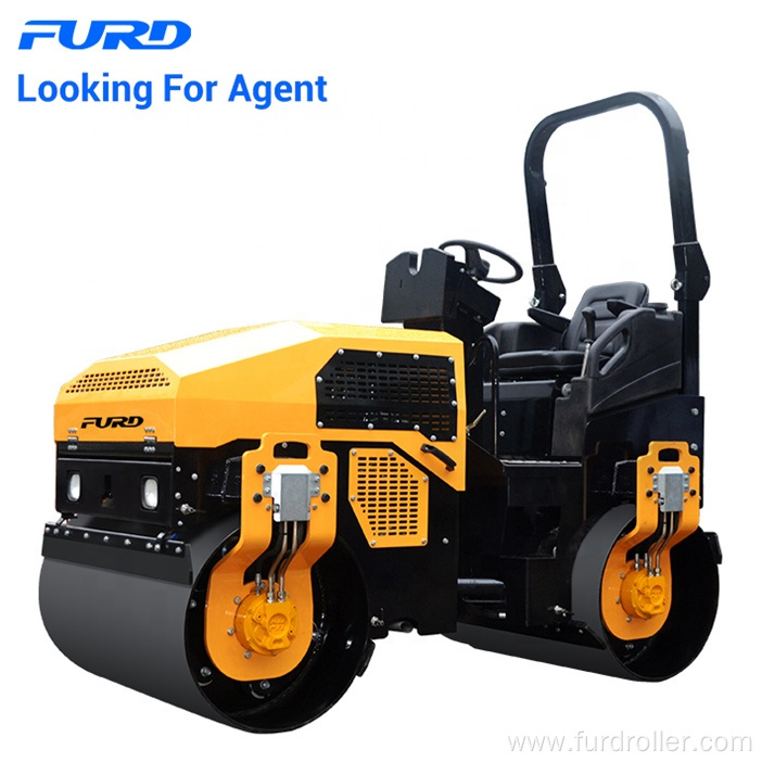 3 Tons Vibration Smooth Tandem Road Roller With Water Cooling Diesel Engine