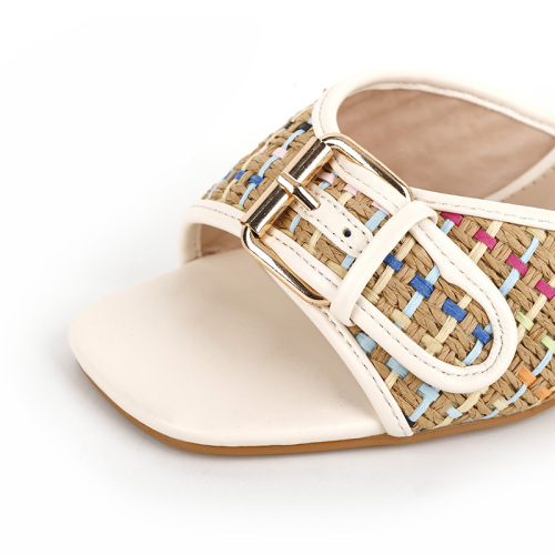 Square Buckle Open-Toe Stiletto Sandals