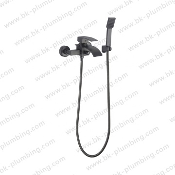 Chrome Solid Brass Wall-Mounted Waterfall Tub Faucet with Hand Shower