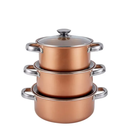 Non-Stick Cookware Set with Low MOQ: Durable Cooking Pots, Cast Iron Casseroles, and Pans featuring Stainless Steel Handles