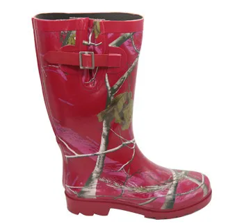 Camo design Girls Ladies Women's rubber boots,rain rubber boots with buckles