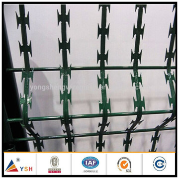 Difference colour PVC coated welded razor wire mesh fence