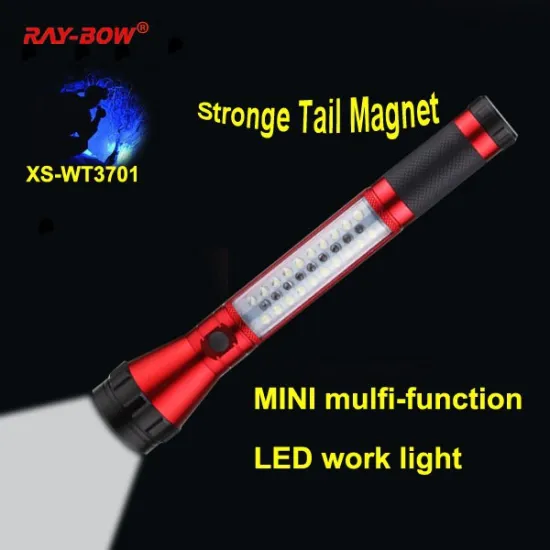 led flashlight and working light rechargrable cob led+white led+red led aluminum