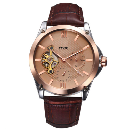 Genuine Leather Stainless Steel Back Customised Watch