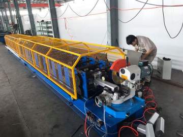 Welded pipe downspout roll forming machine