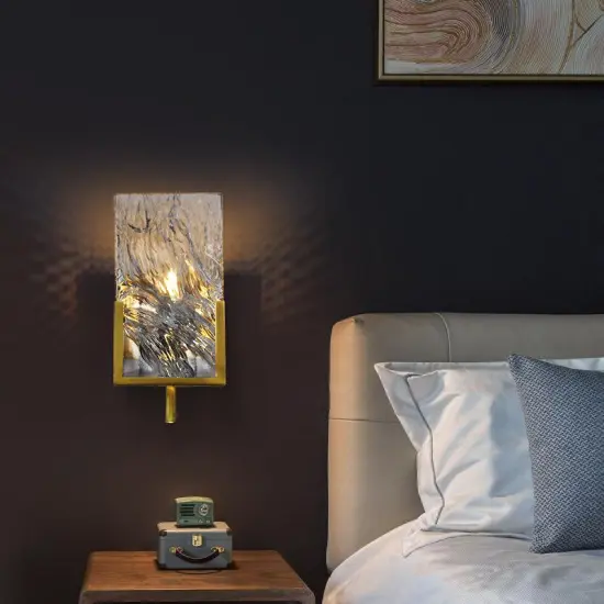 INSHINE White Glass Brass Wall Lamp