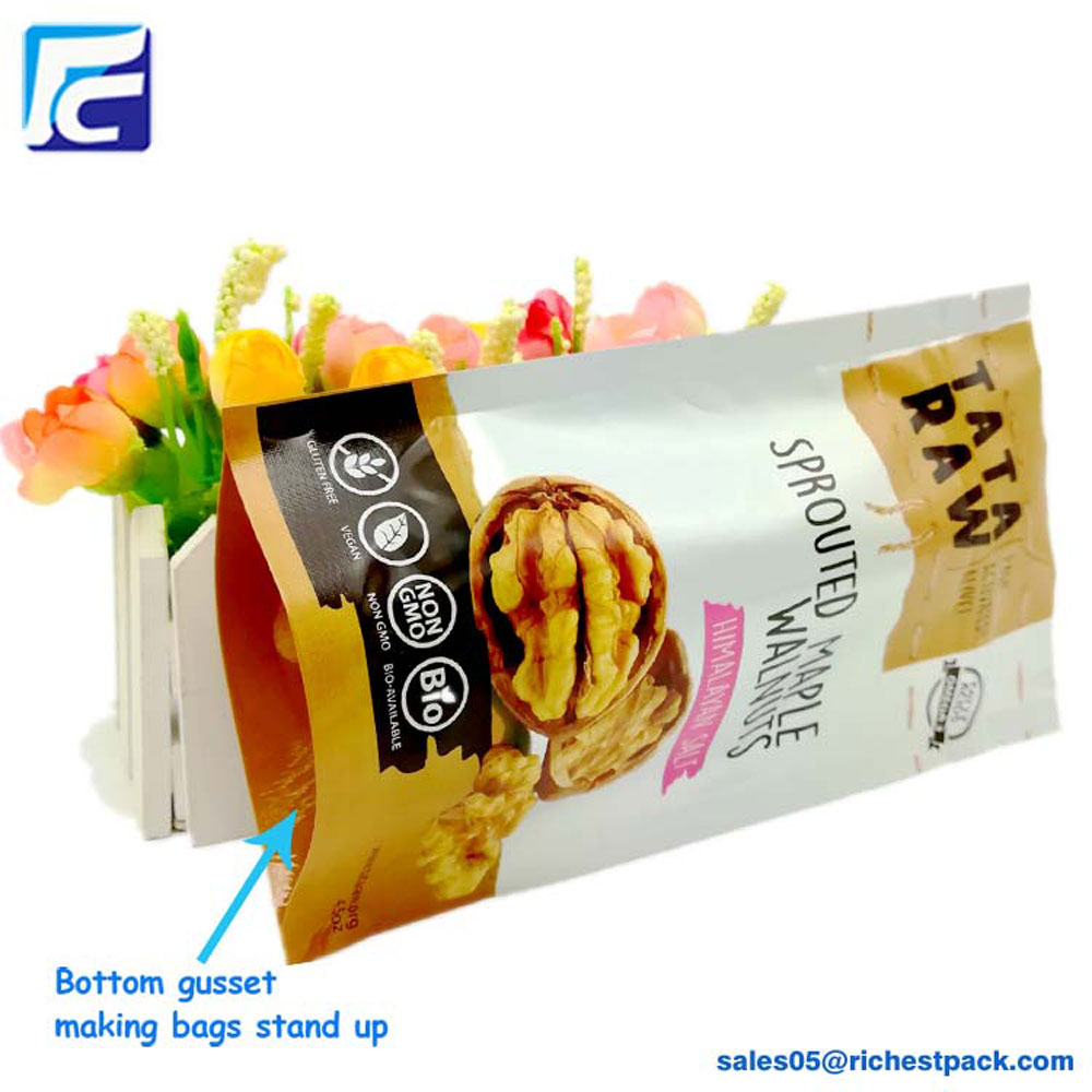 Aluminum foil zipper plastic cashew nut packaging bag